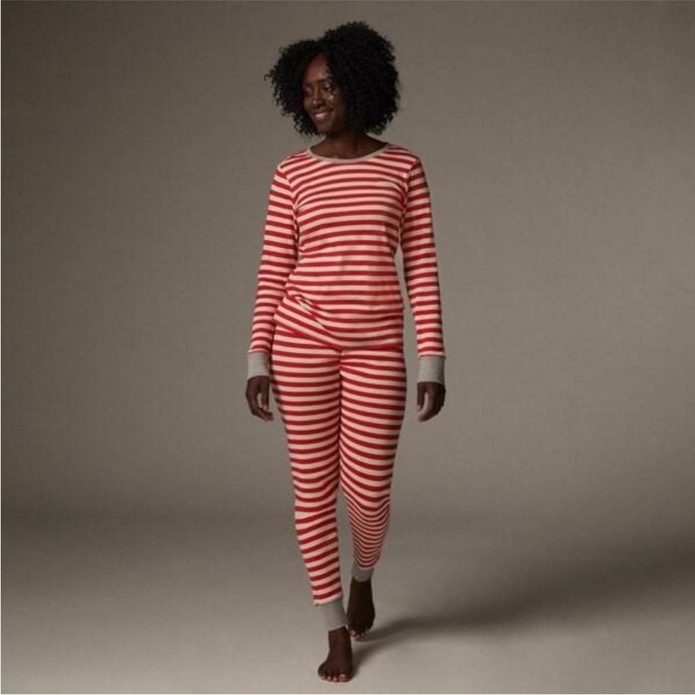Hatley x Indigo - Red and White Striped Pajama Set with matching dog jammies